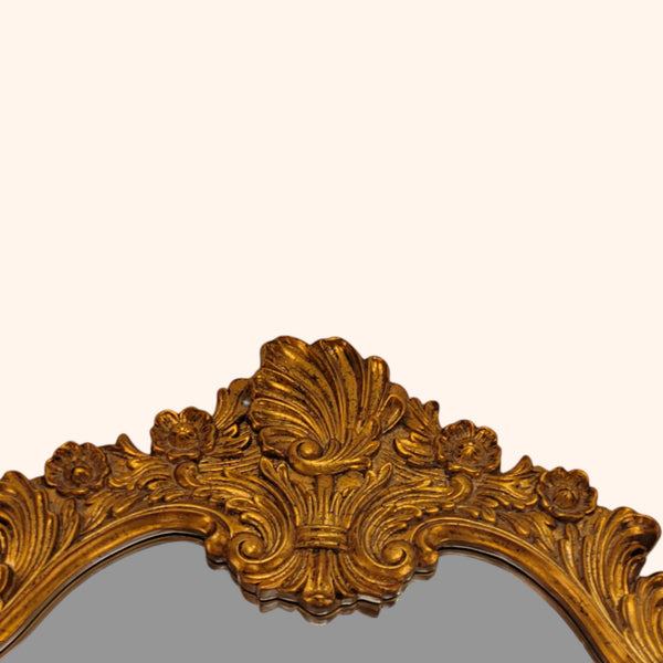 Louis XV Vertical Carved Mirror - Gold Leaf