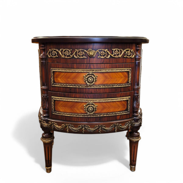 Louis XVI Three Drawer Rosewood Accent Table