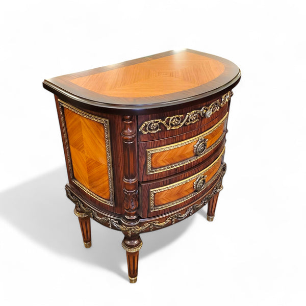 Louis XVI Three Drawer Rosewood Accent Table