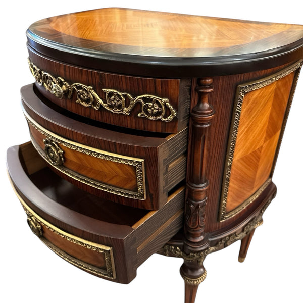 Louis XVI Three Drawer Rosewood Accent Table