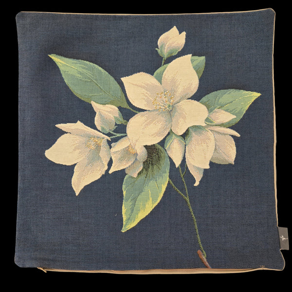 French Pillow Dark Blue Flowers