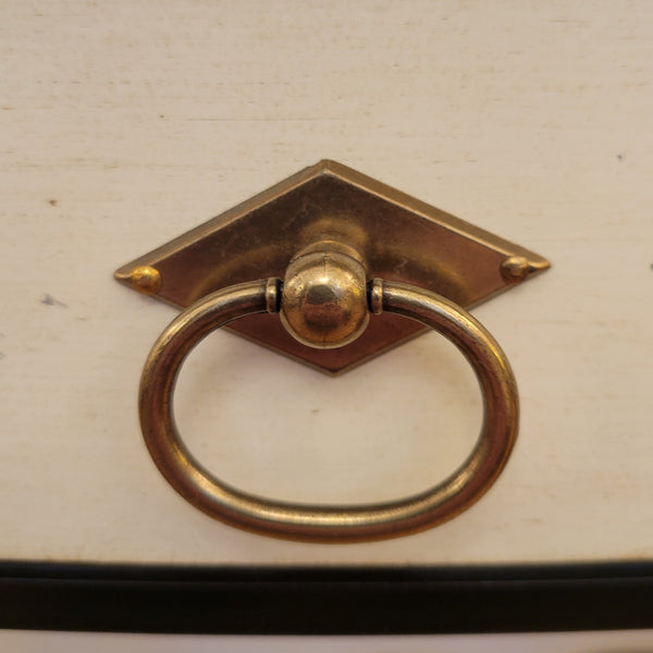 Directoire Demi-Lune Console - Noir and Blanc Finish