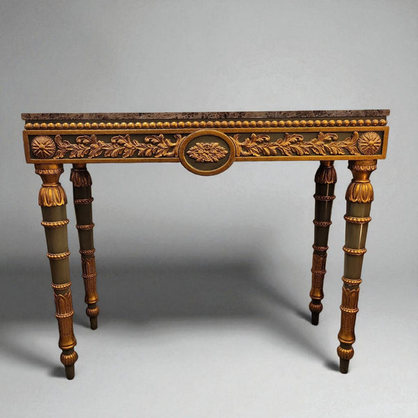Verde Green Console with Marble Top