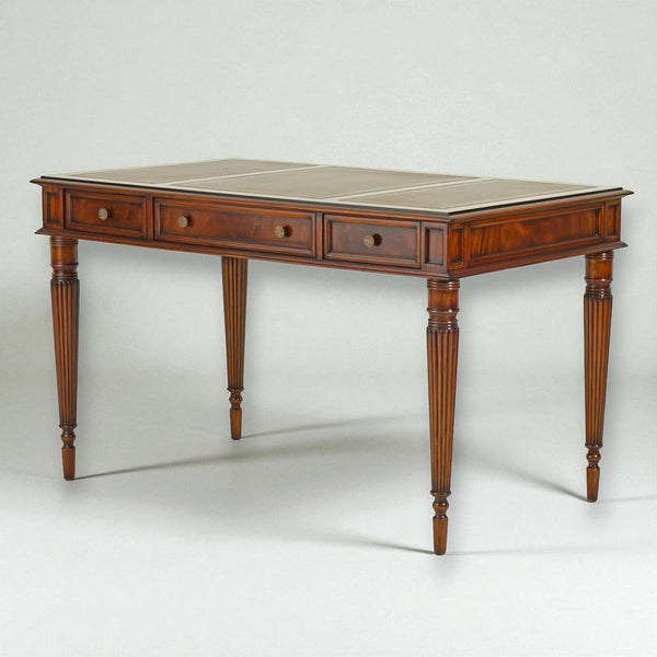 Mahogany Writing Desk with Three Part Leather top
