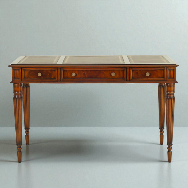 Mahogany Writing Desk with Three Part Leather top