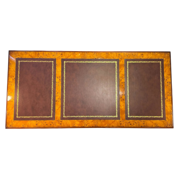 Pedestal Desk - Mahogany ang Burl