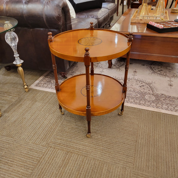 Louis Philippe Round Side Table - Cherry Wood