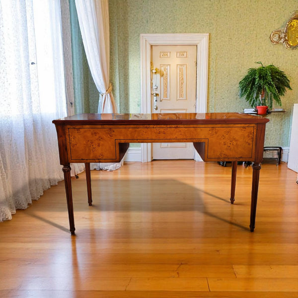 Louis XVI Narrow Writing Desk Vanity - Burl