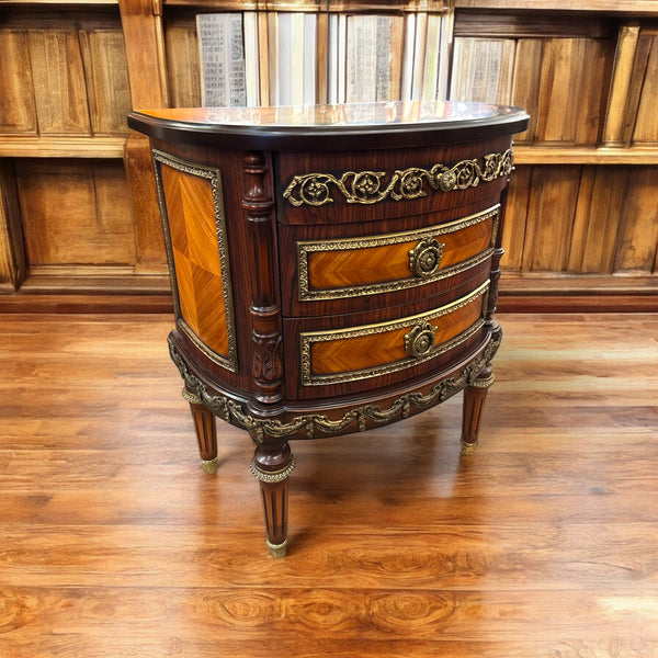 Louis XVI Three Drawer Rosewood Accent Table