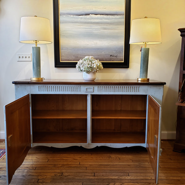 Louis XV Solid Cherry Buffet - Bleu Ciel