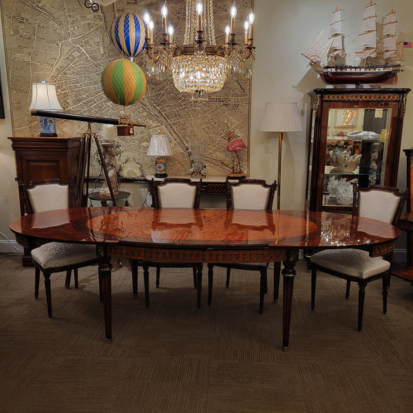 Louis XVI Oval Dining Table - King & Rosewood with Leaves