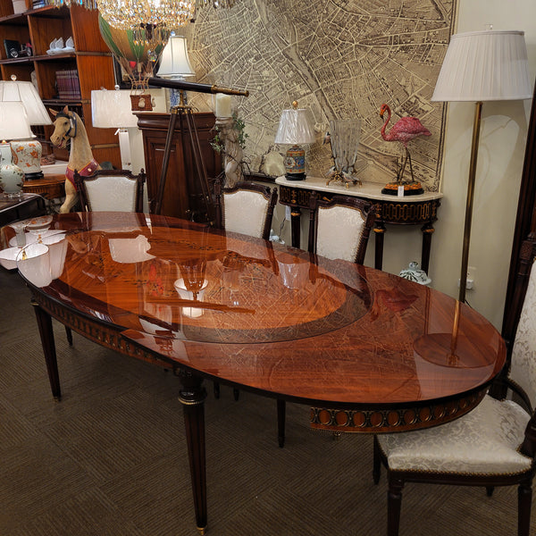 Louis XVI Oval Dining Table - King & Rosewood with Leaves