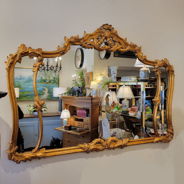 Louis XV Three Panel Mirror in Gold Leaf