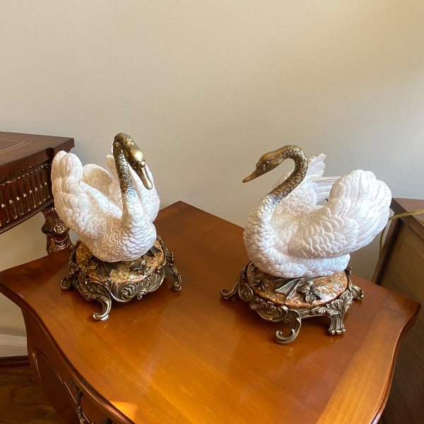 Porcelain Swan with Bronze Ormolu