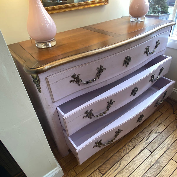 Louis XVI Rose Chest Three Drawer with Ormolu Bronze Accents
