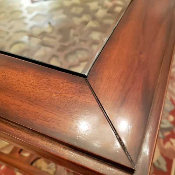 Art Deco Geometric Coffee Table - Mahogany Finish