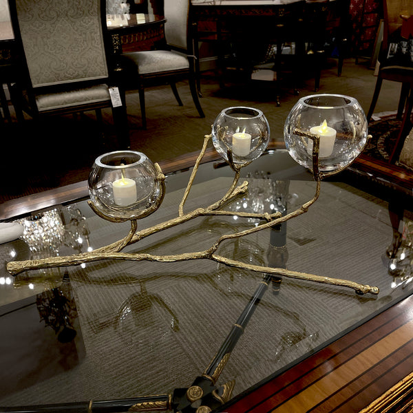 Solid Brass Gold Branch Candle Holder