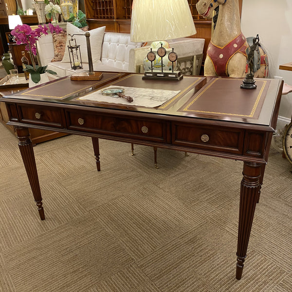 Mahogany Writing Desk with Three Part Leather top