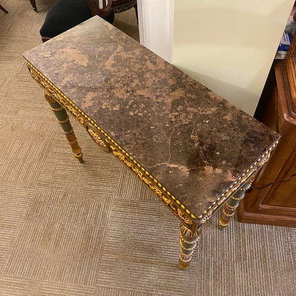 Verde Green Console with Marble Top