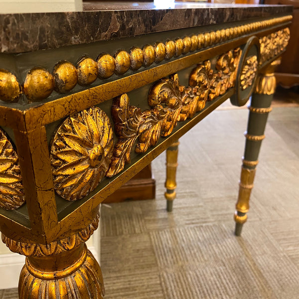 Verde Green Console with Marble Top