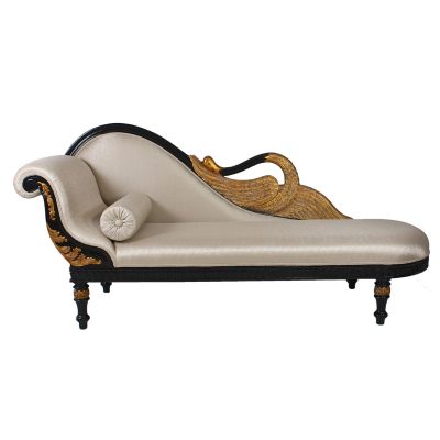 Chaise Lounge Sofa with Gold Accent