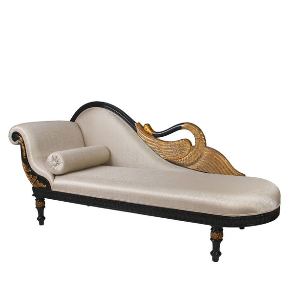Chaise Lounge Sofa with Gold Accent