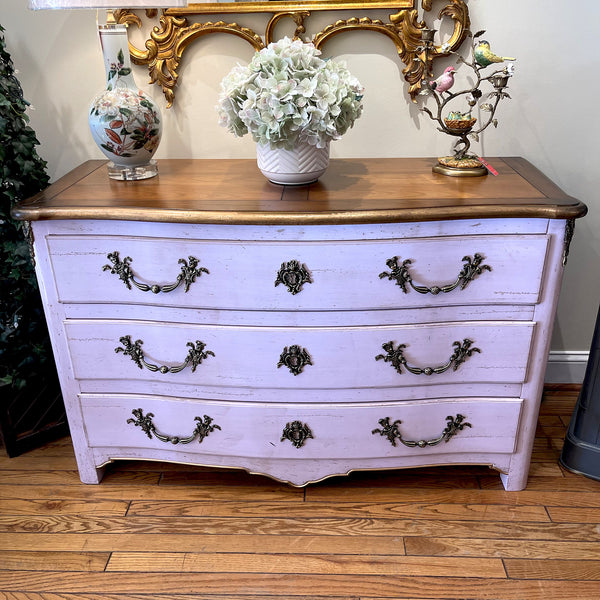 Louis XVI Rose Chest Three Drawer with Ormolu Bronze Accents