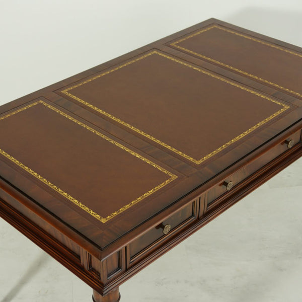 Mahogany Writing Desk with Three Part Leather top