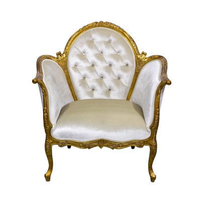 Louis XV Bordeaux Arm Chair - Ivory