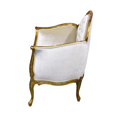 Louis XV Bordeaux Arm Chair - Ivory