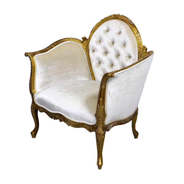 Louis XV Bordeaux Arm Chair - Ivory