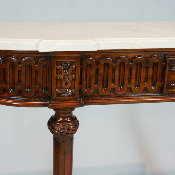 Louis XVI Narrow Console Mahogany w/marble top