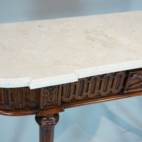 Louis XVI Narrow Console Mahogany w/marble top