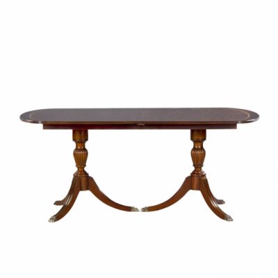 Le Mans Double Pedestal Dining Table with Two Leaves