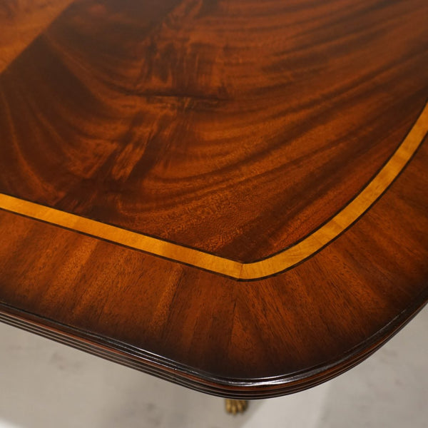 Flame wood Table Top Le Mans Triple Pedestal Dining Table