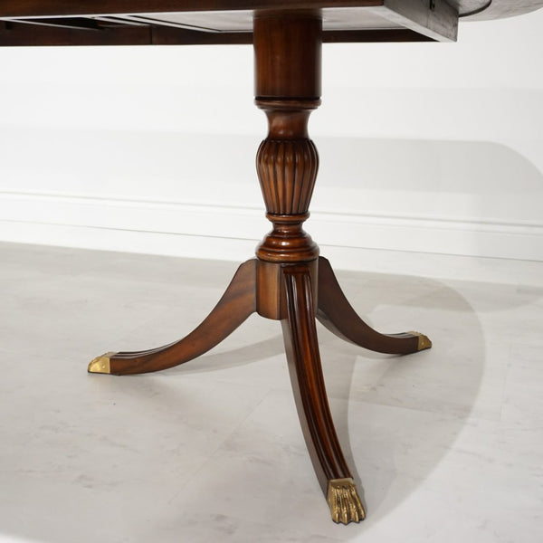 Flame wood Table Top Le Mans Triple Pedestal Dining Table