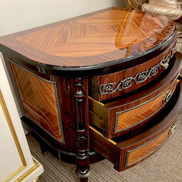 Louis XVI Side Table 3 Drawers Rosewood