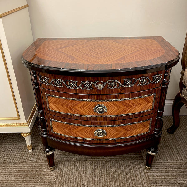 Louis XVI Side Table 3 Drawers Rosewood