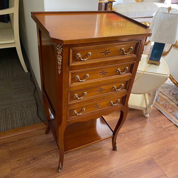 Louis XV Side Table Four Drawer Cherry
