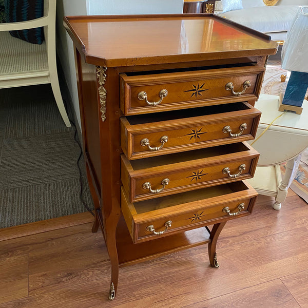 Louis XV Side Table Four Drawer Cherry