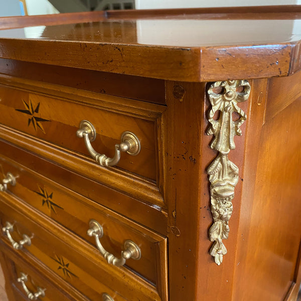 Louis XV Side Table Four Drawer Cherry