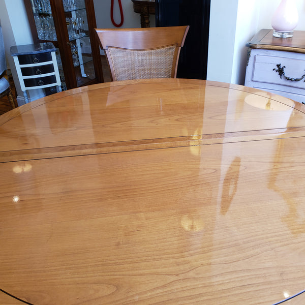 Round Pedestal Dining Table - Solid Cherry w/two leaf