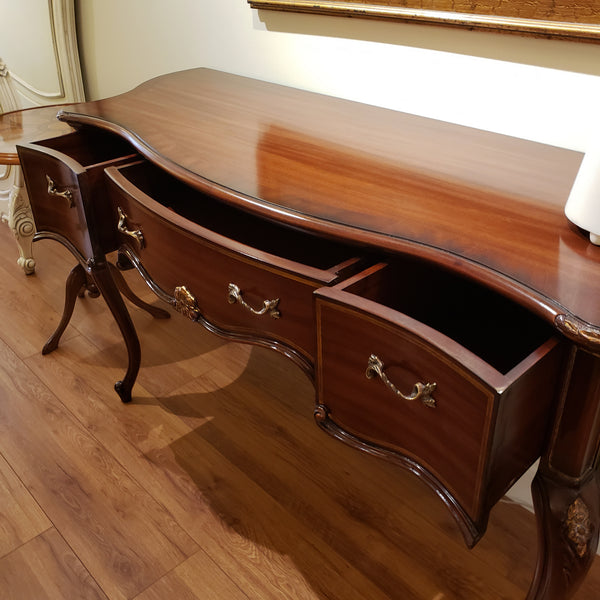 Louis XV Vanity - Three Drawer Mahogany