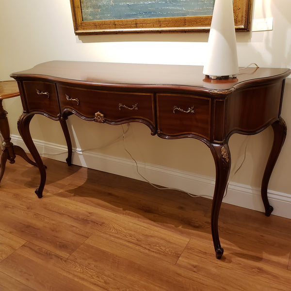 Louis XV Vanity - Three Drawer Mahogany