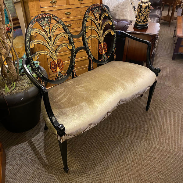 Hepplewithe Bench Lacquer Black Painted