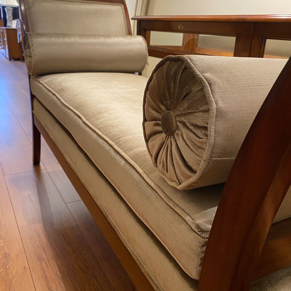 Directoire Lyre Bench Mahogany Flame Wood