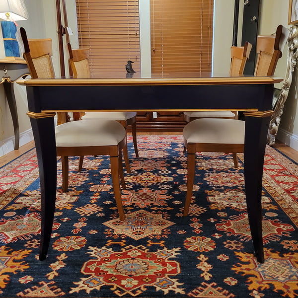 Bleu Annecy Directoire Dining Table - Midnight and Gold Finish