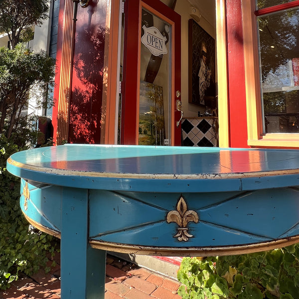 Fleur De Lys Demi Lune Console