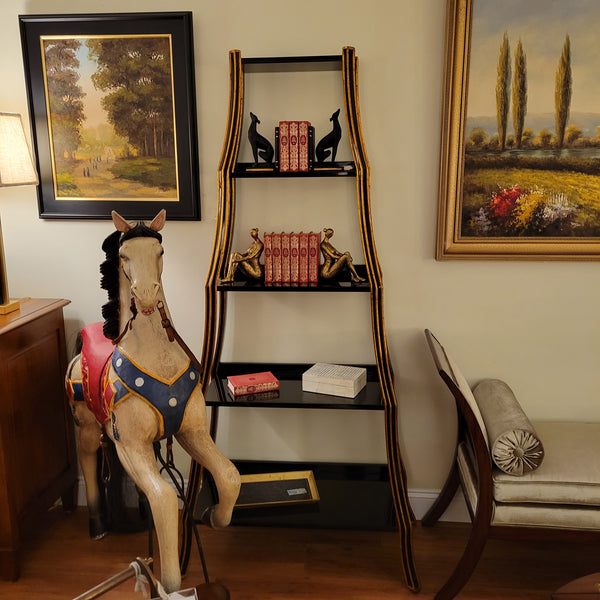 Open Display Bookcase - Black Lacquer