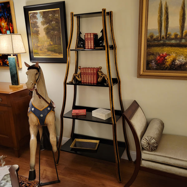 Open Display Bookcase - Black Lacquer
